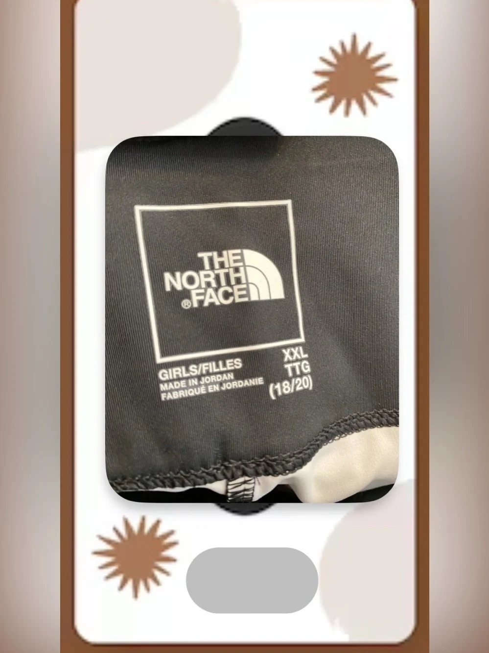 Girls The North Face Black & White Patterned Athletic Shorts